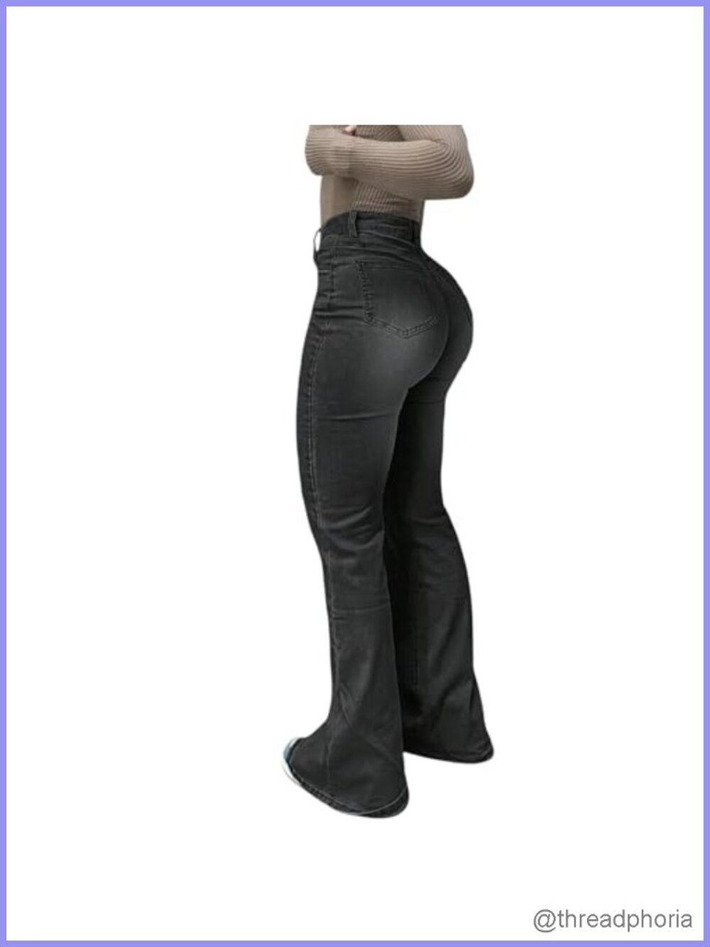 Women's Bootcut Jeans Stretch Mid Waist Wide Leg Flare Denim